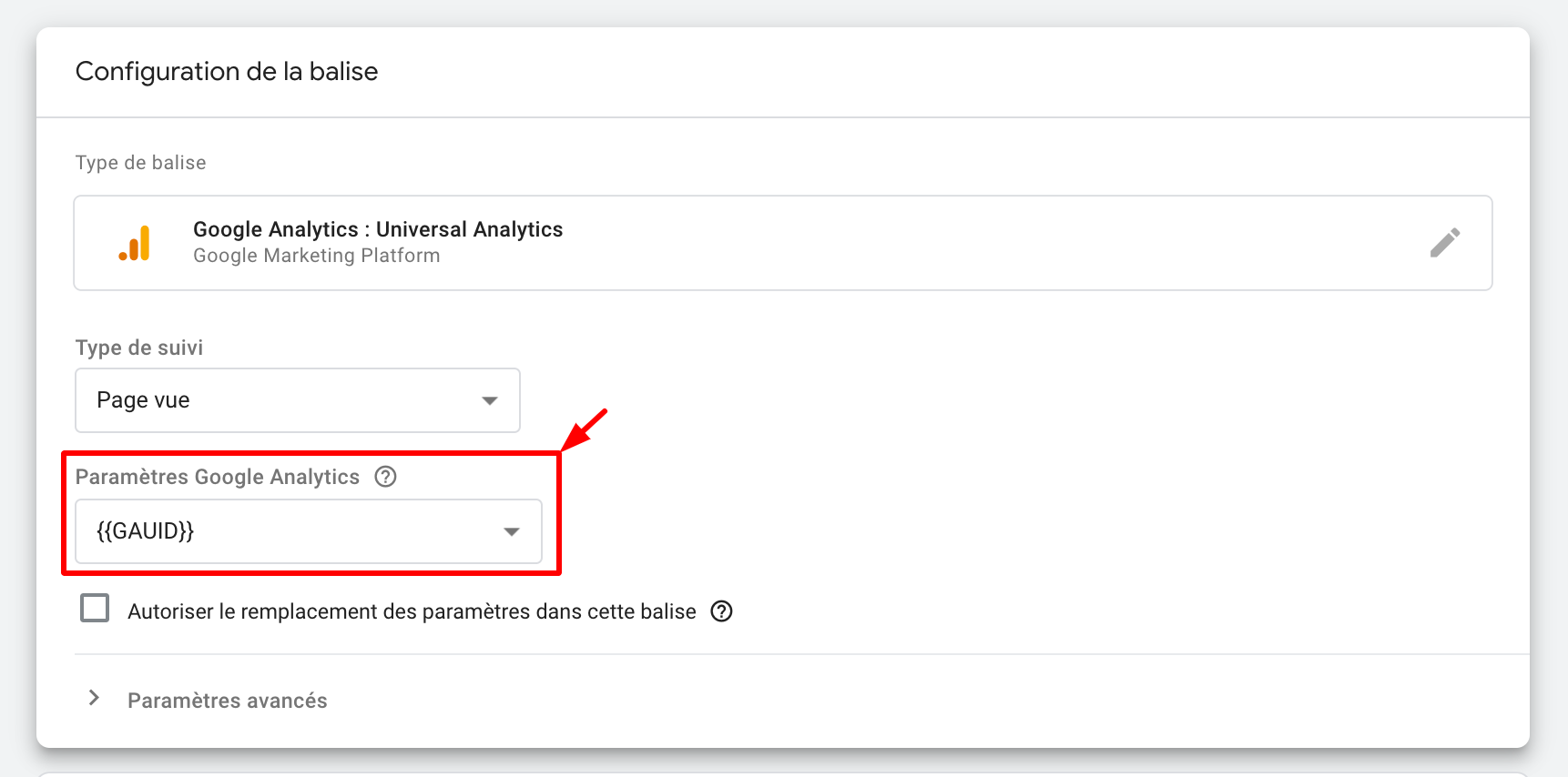 Ajout Google ID Google Analytics dans GTM